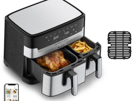 Air Fryer Moulinex Dual 5.2L + 3.1L EZ905D20 - Preto   Cinzento Cheap