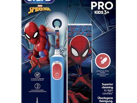 Escova de Dentes Elétrica Criança Oral-B Pro Kids 3+ - Spiderman + Estojo Online Hot Sale