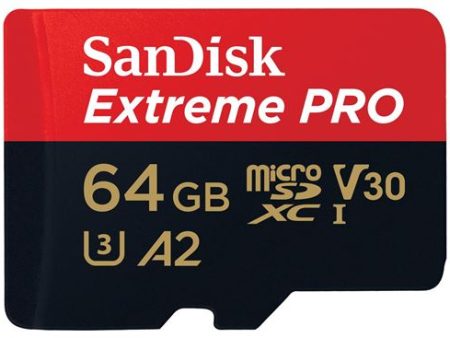 Cartão de Memória MicroSDXC SanDisk Extreme Pro - 64GB C10 V30 U3 200MB S Supply